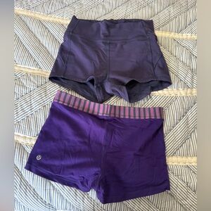 lululemon athletica Purple and Striped Women's Shorts
